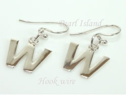 Sterling Silver Initial W Earrings