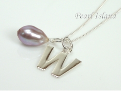Sterling Silver Initial W Pendant Necklace