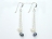 A Summer Treat - White Black Oval Pearl Long Earrings 4x5mm