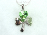 Clover Shamrock Pendant with Quality Sterling Silver Chain Necklace