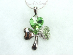 Clover Shamrock Pendant with Quality Sterling Silver Chain Necklace