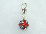 GB Union Jack Flag Crystal Clay Disco Ball Clip on Charm