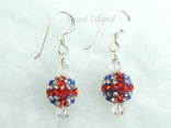 GB Union Jack Flag Crystal Clay Disco Ball Earrings