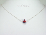 GB Union Jack Flag Crystal Clay Disco Ball Pendant Necklace