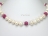 Dallas Collection - White Circlet Pearl & Crystal Necklace with 12 colour choice