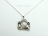 White Pearl and Silver Bra Necklace Pendant 