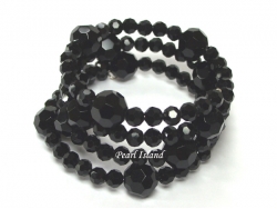 Black Faceted Chinese Crystal Bracelet