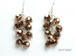 Sparkling Copper Faceted Crystal Earrings