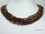 8-Row Sparkling Copper Faceted Chinese Crystal Necklace