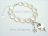 White Coin Pearl Bracelet with Charm Loop & Extension Chain