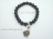 Black Roundish Pearl Bracelet with Charm Carrier