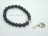 Black Roundish Pearl Bracelet with Flower Charm