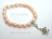 Peach Oval Pearl Bracelet with Charm Carrier