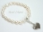 White Oval Pearl Bracelet with Maid of Honour Charm
