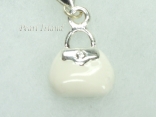 Clip on Charms - White Handbag Charm