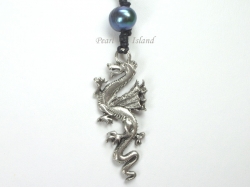 Pearls for Men - Black Pearl with Dragon Pendant