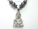 Black Pearl with Lucky Buddha Necklace