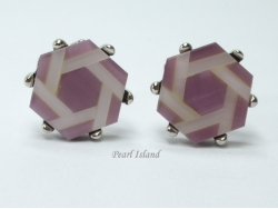 Cufflinks - Hexagon Purple Cufflinks